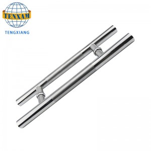 Kundengerechte moderne kreisförmige Röhre H Type Edelstahl Gleitzug Tür Badezimmer Zubehör Dusch Türglasgriff